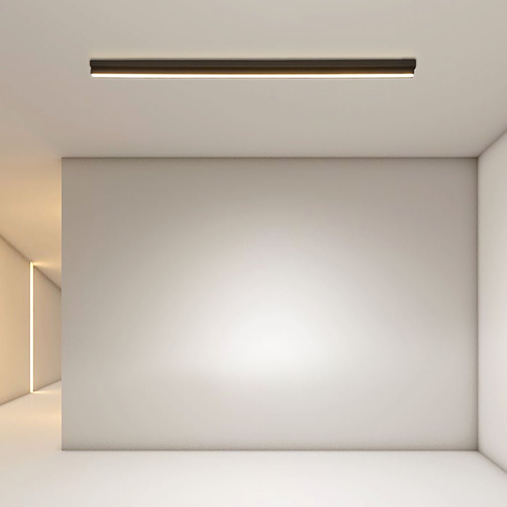 Linear LED Flush Mount Ceiling Light in Black Aluminum