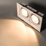 Modern Twin-Head Adjustable LED Recessed Ceiling Spotlight in Black or White