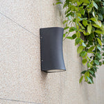 Aria Up-Down LED Outdoor Wall Light in Black Aluminum