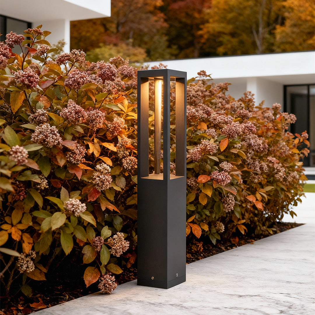 Modern LED Bollard Light for Pathways & Gardens | Black Aluminum