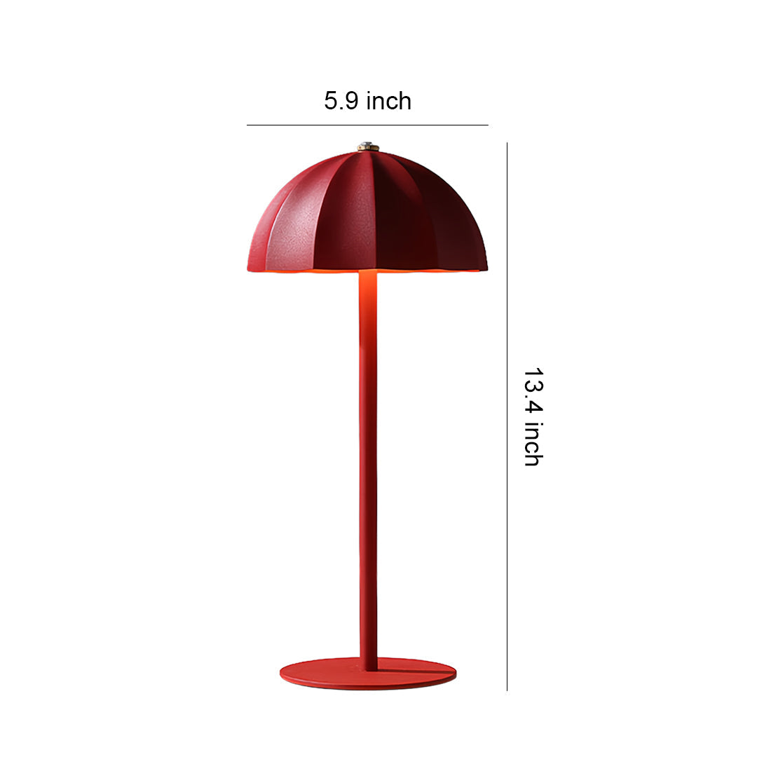 Mushroom Cordless Table Lamp with Dimmable LED, Iron & Acrylic