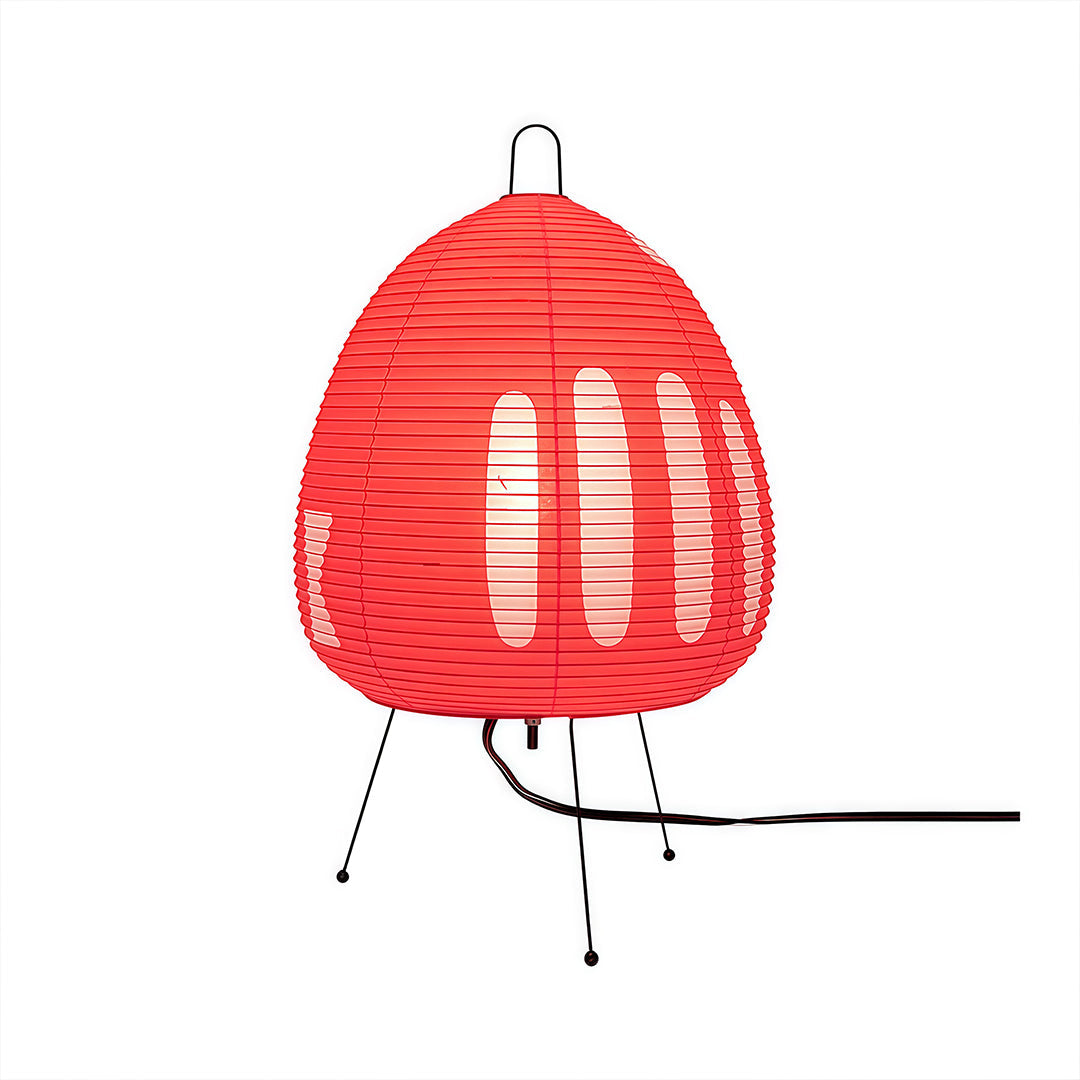 Wabi-Sabi Rice Paper Table Lamp with Aluminum Frame, Minimalist Japanese Design for Bedroom & Study