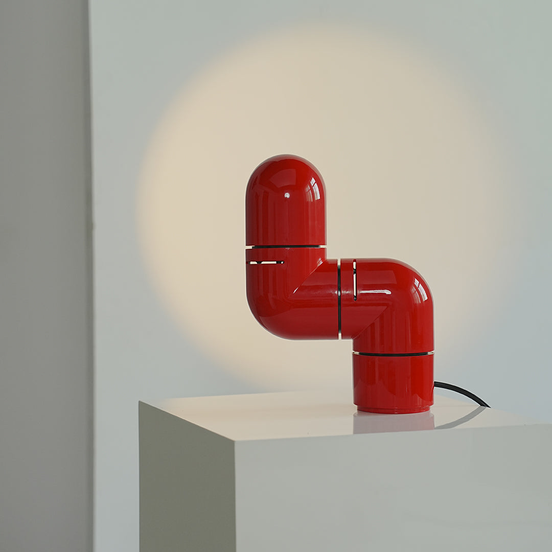 Modern Rotating Pipe Table Lamp with LED Warm Light