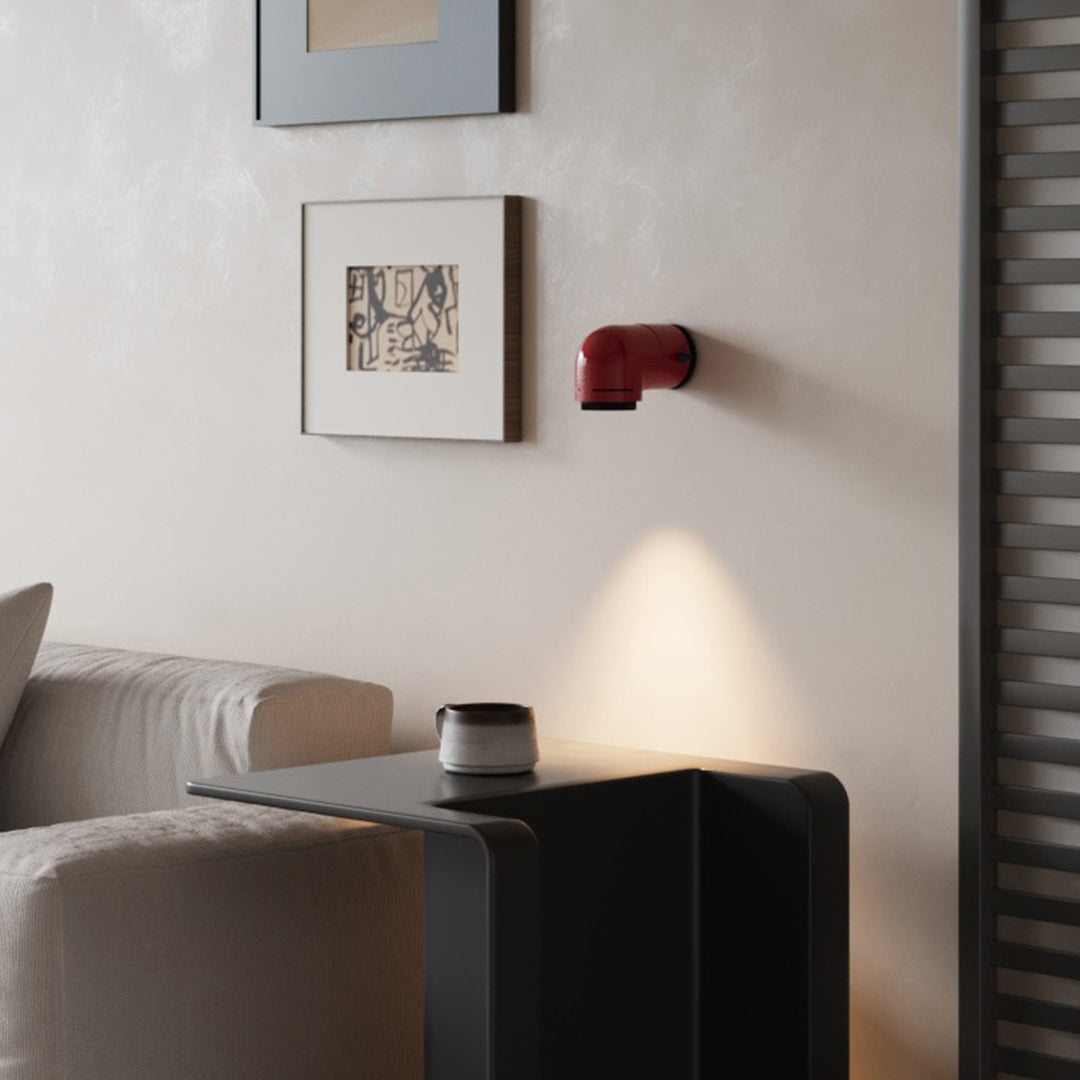 Industrial Pipe Wall Sconce with Warm LED Light