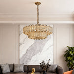 Lumina Crystal Chandelier in Champagne Gold with Adjustable LED Lighting