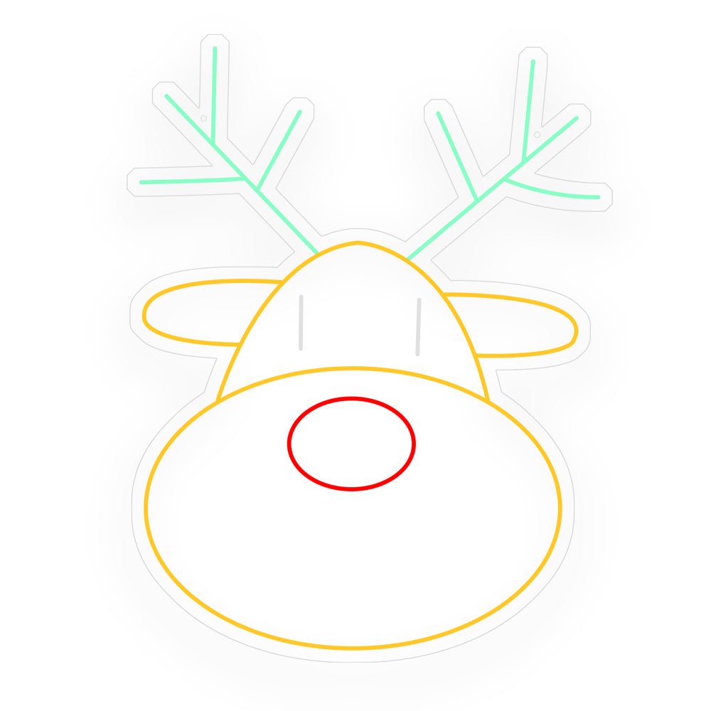 LED Neon Reindeer Head Wall Art with Dimmer – Modern Holiday Glow