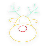 LED Neon Reindeer Head Wall Art with Dimmer – Modern Holiday Glow