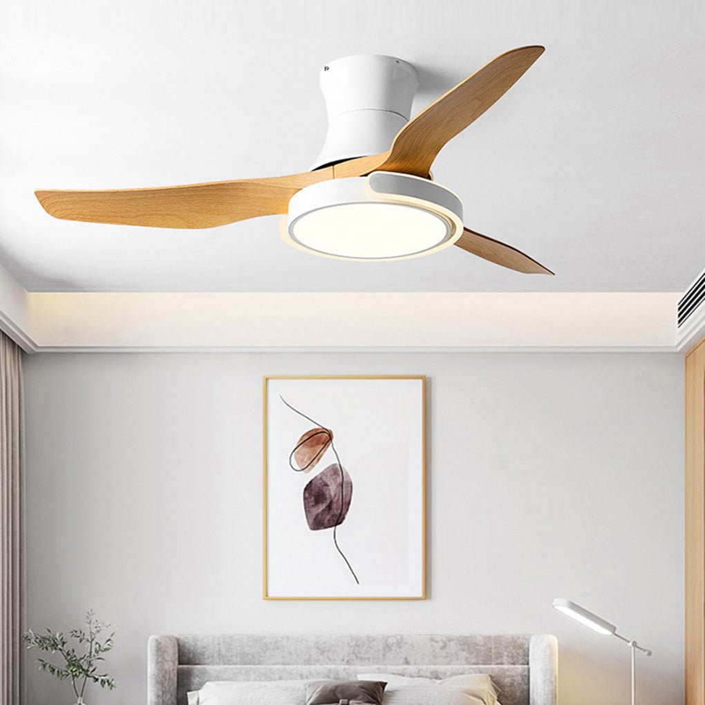 Modern Ceiling Fan with Dimmable LED Light and Remote Control