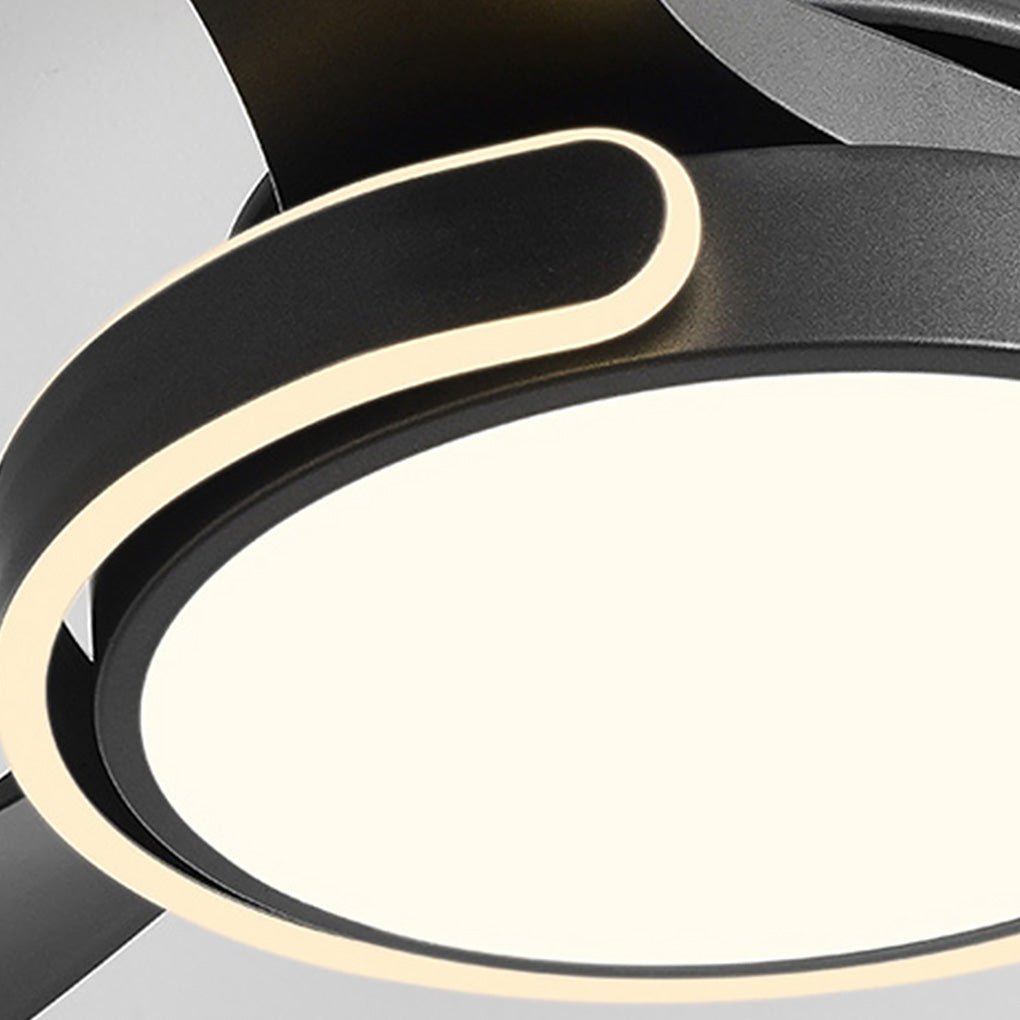 Modern Ceiling Fan with Dimmable LED Light and Remote Control