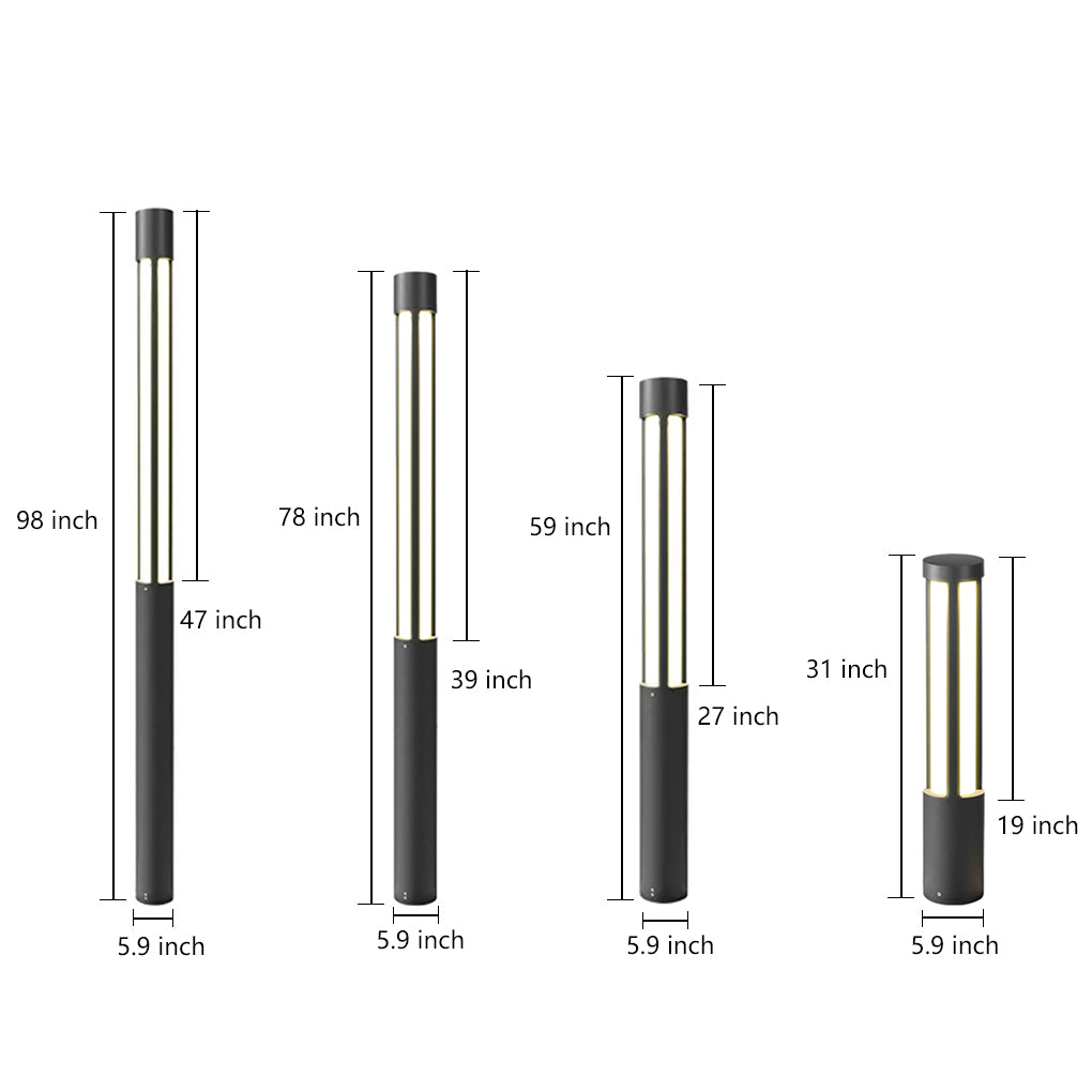 Cylindrical LED Bollard Light for Modern Landscape Paths