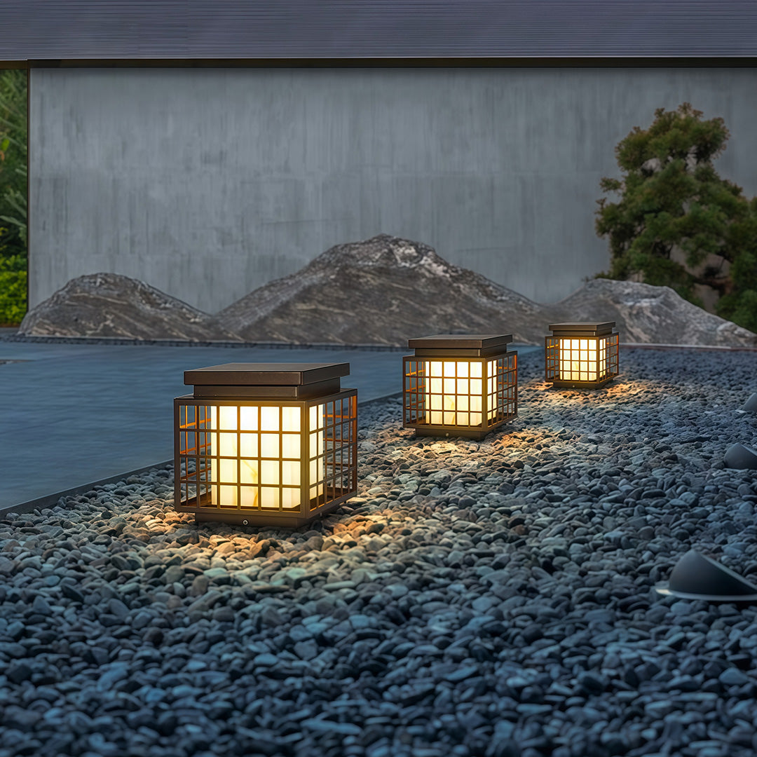 Modern Gate Pillar Lights Outdoor Waterproof Stainless Steel Column Lanterns