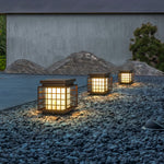 Modern Gate Pillar Lights Outdoor Waterproof Stainless Steel Column Lanterns