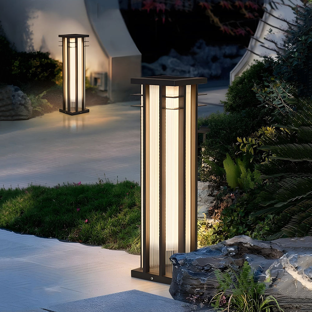 Modern Stainless Steel Bollard Path Light with Solar Option