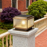 All-Copper Outdoor Pillar Lights with Solar & Hardwired Options