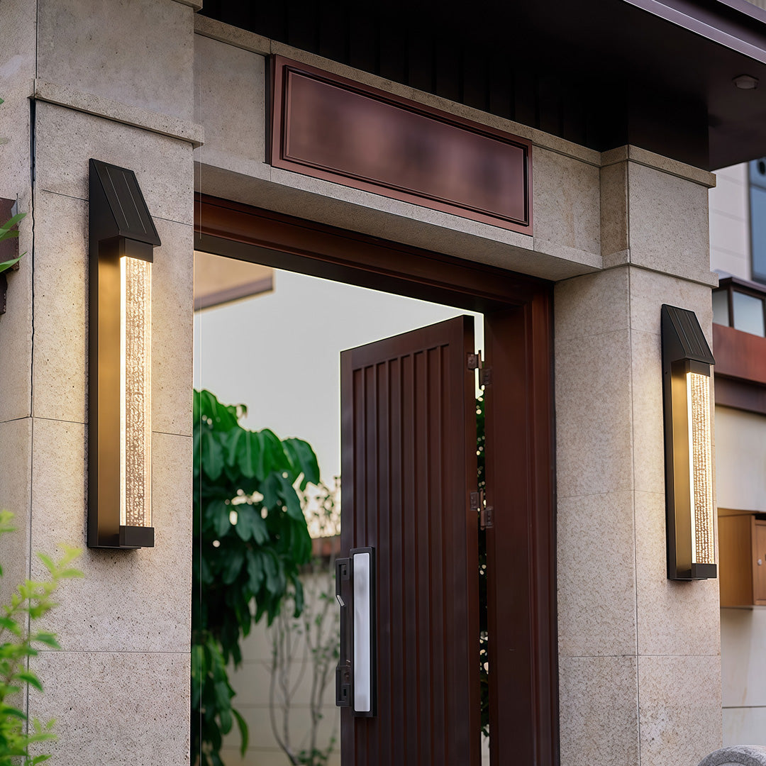 Aria Solar Wall Sconce in Matte Black Stainless Steel