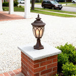 Luxury Weather-Resistant Cast Aluminum Garden Pillar Light with Clear Glass Shade