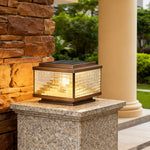 All-Copper Pillar Cap Light with Solar & Hardwired Options