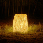 Artisan Resin Tree Stump Outdoor Landscape Light with Warm LED Glow