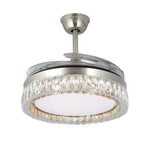 Lumière Crystal Ceiling Fan with Dimmable LED Light in Nickel