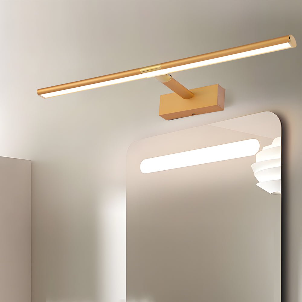 Adjustable LED Vanity Light with Retractable Rod in Matte Aluminum