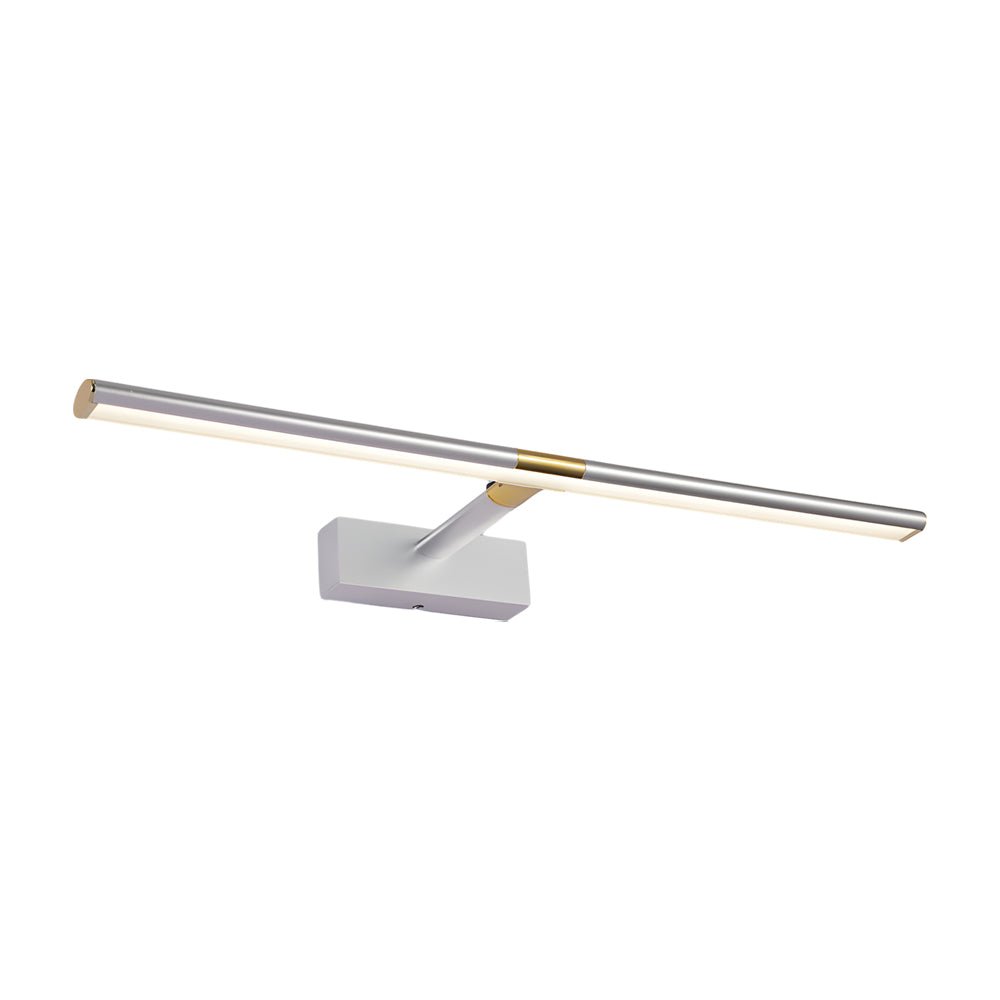 Adjustable LED Vanity Light with Retractable Rod in Matte Aluminum