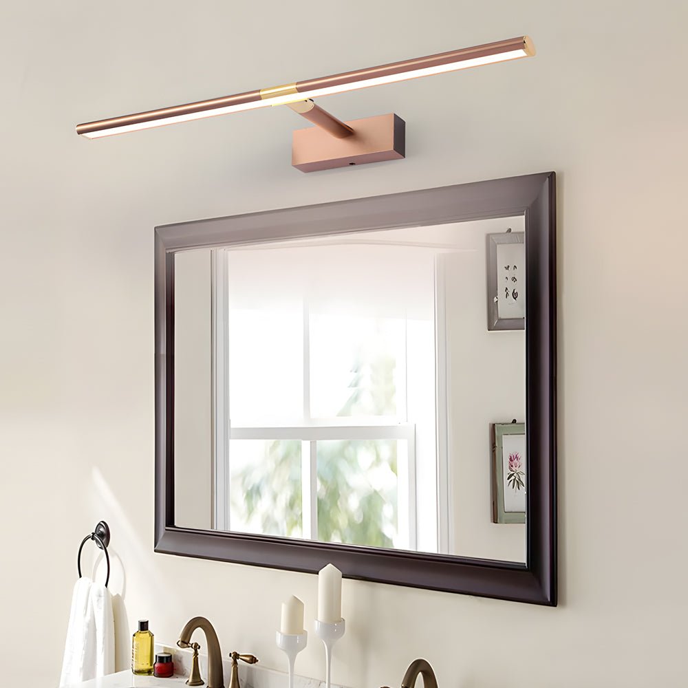 Adjustable LED Vanity Light with Retractable Rod in Matte Aluminum