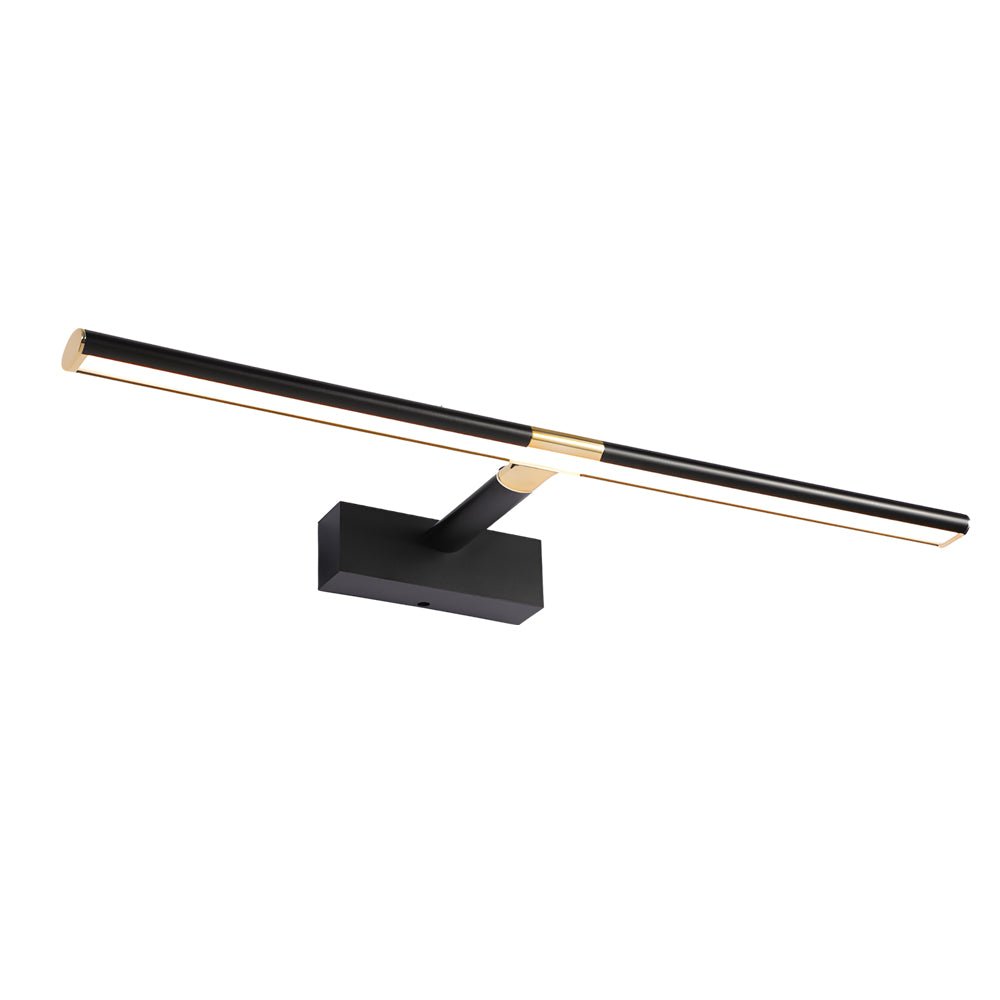 Adjustable LED Vanity Light with Retractable Rod in Matte Aluminum
