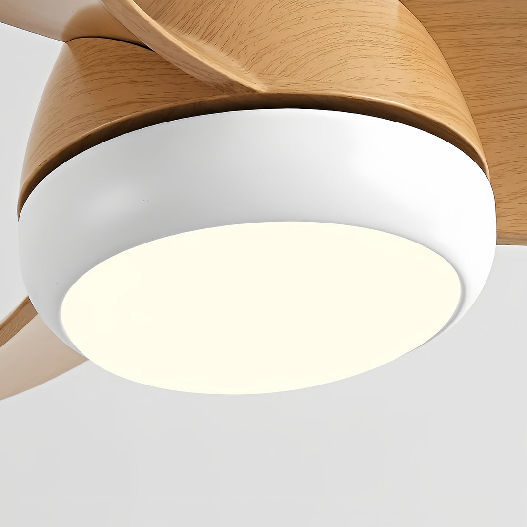 Nordic Retro Ceiling Fan with LED Light – 3-Blade Inverter Motor