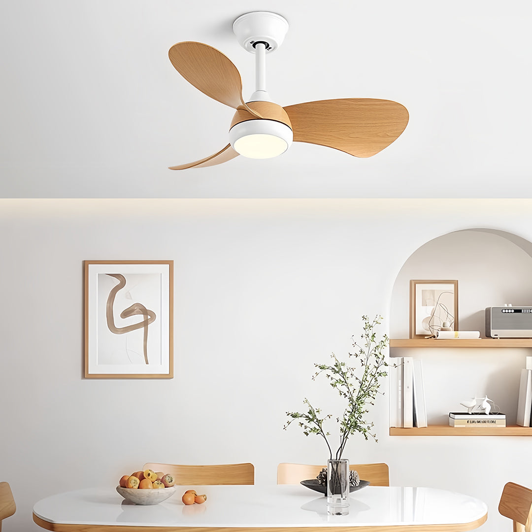Nordic Retro Ceiling Fan with LED Light – 3-Blade Inverter Motor