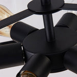 Retro Creative Geometric Hexagonal Glass Led Ceiling Light For Cafe Restaurant