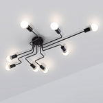 Aurelia Eight-Light Spherical Glass Ceiling Lamp in Matte Black