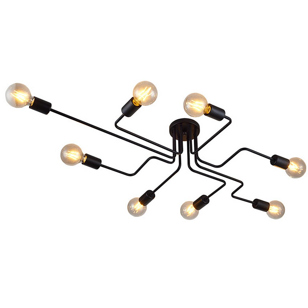 Aurelia Eight-Light Spherical Glass Ceiling Lamp in Matte Black
