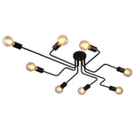 Aurelia Eight-Light Spherical Glass Ceiling Lamp in Matte Black