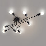 Aurelia Eight-Light Spherical Glass Ceiling Lamp in Matte Black