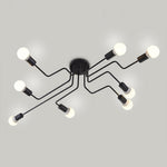 Aurelia Eight-Light Spherical Glass Ceiling Lamp in Matte Black
