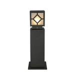 Retro European Solar Bollard Light with Frosted Glass Shade