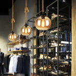 Artisan Glass Pendant Light with Natural Hemp Rope – Minimalist LED Ceiling Lamp