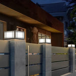 Retro Grille LED Fence Post Light – Waterproof Stainless Steel Outdoor Lantern