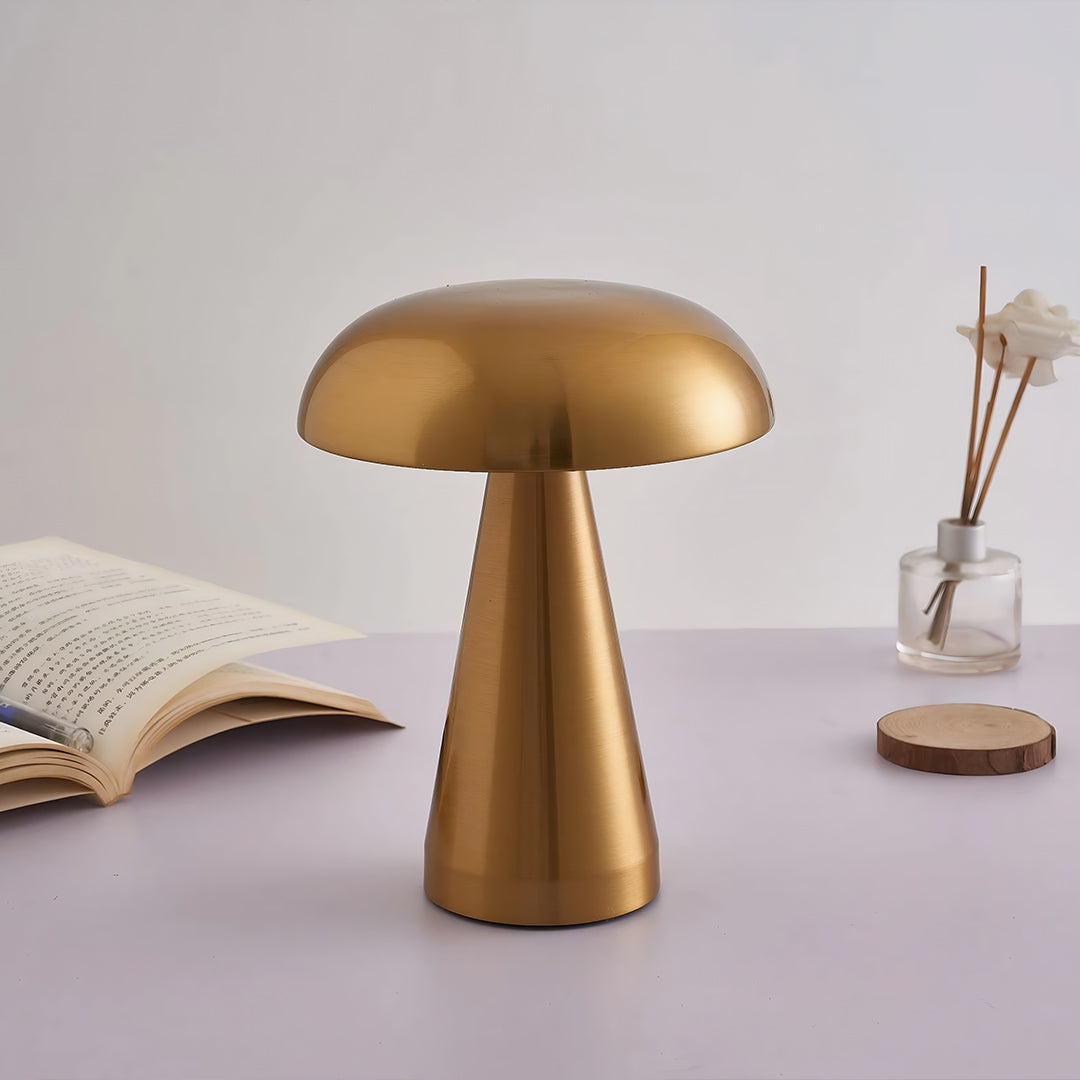Mushroom Table Lamp, Retro Metal Dimmable LED Desk Light