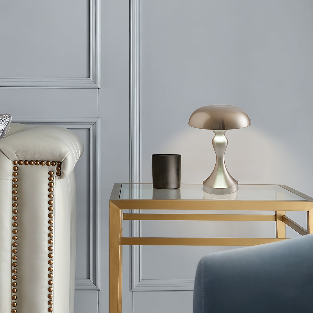 Mushroom Table Lamp, Retro Metal Dimmable LED Desk Light