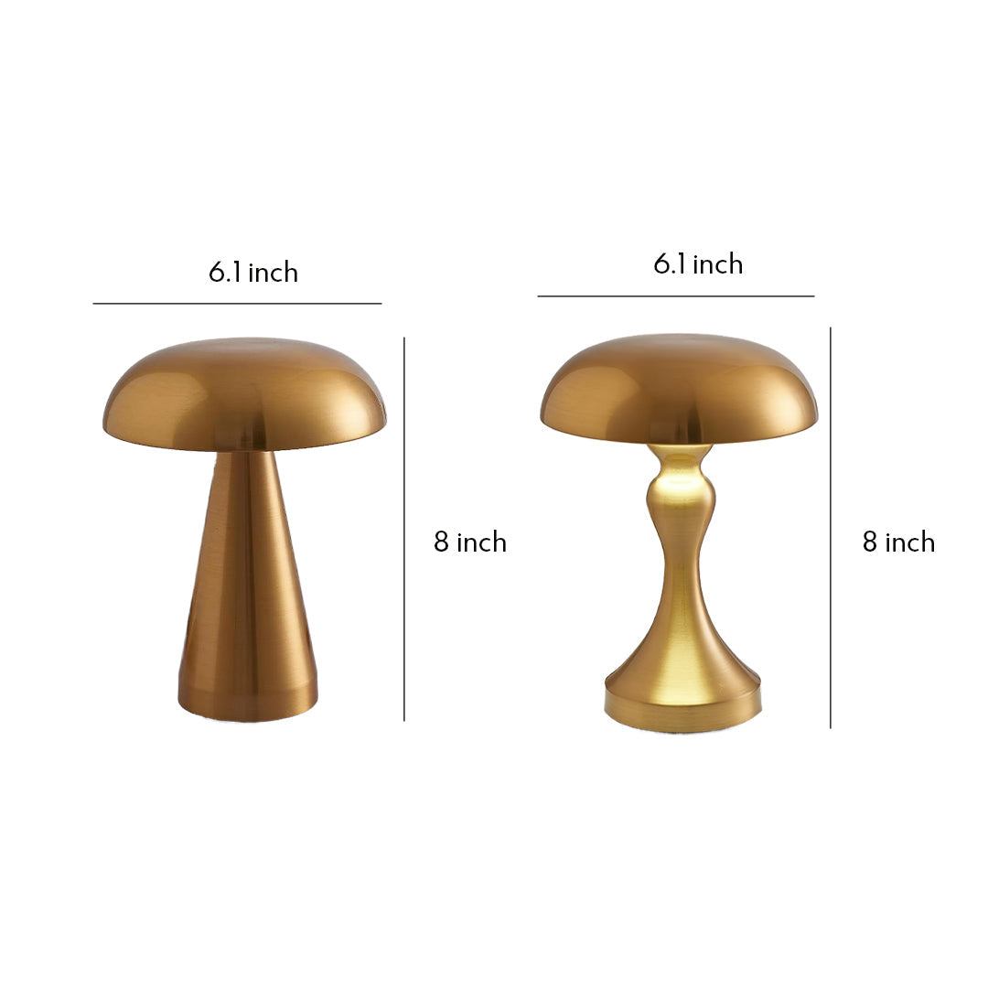 Mushroom Table Lamp, Retro Metal Dimmable LED Desk Light