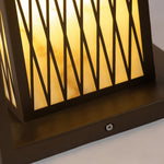 Classic Asian Courtyard Rectangular LED Outdoor Wall Light in Brown