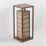 Classic Asian Courtyard Rectangular LED Outdoor Wall Light in Brown