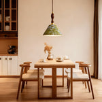 French Olive Green Metal Pendant Light with Adjustable Chain