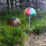 Retro Iron Umbrella Solar Pathway Lights with Multicolor LED Glow