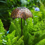 Retro Iron Umbrella Solar Pathway Lights with Multicolor LED Glow