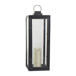 Retro Wrought Iron Glass Candle Holder Outdoor Windproof Portable Lamp