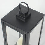 Retro Wrought Iron Glass Candle Holder Outdoor Windproof Portable Lamp