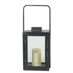 Retro Wrought Iron Glass Candle Holder Outdoor Windproof Portable Lamp