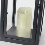 Retro Wrought Iron Glass Candle Holder Outdoor Windproof Portable Lamp